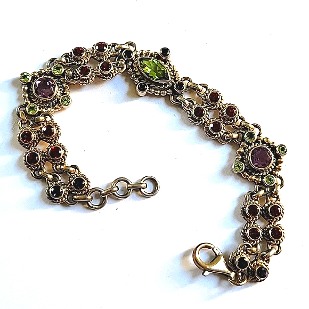 Nicky Butler Sterling Silver multi gemstone bracelet